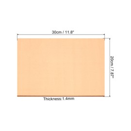 PATIKIL Copper PCB Board, 2Pcs 20x30cm Single Sided Copper Clad Circuit Board Laminate Blank PCB Copper Pads Prototype Board, 1.4MM Thickness DIY for Soldering Rail Bench Mill