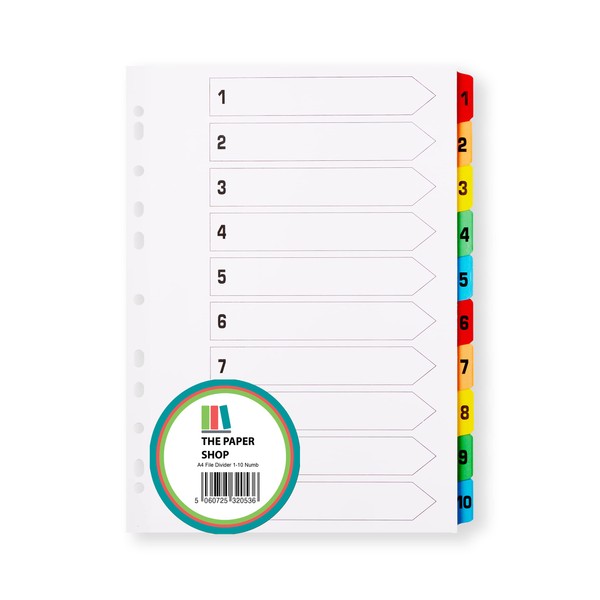 A4 File Divider, 10-Piece Binder Dividers for Ring Binders &
