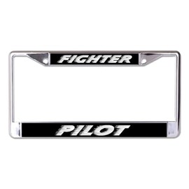 Fighter Pilot Chrome License Plate Frame