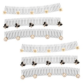 Baluue 6pcs Hair Clips for Women Invisible Hair Finishing Fixer Comb Accessories Lightweight Hold for Styling and Daily Use Includes Butterfly and Designs