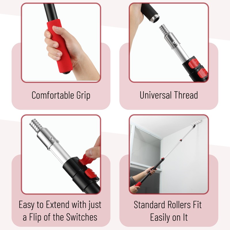 Bates- ‎Telescoping Pole, 2.4 to 6 Ft Long, Black &