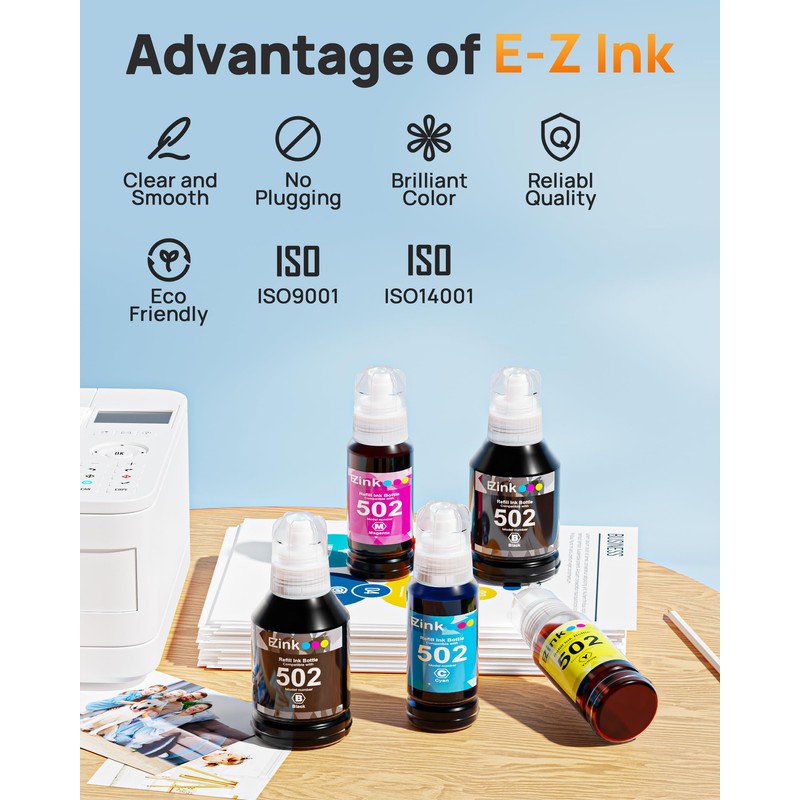 E-Z Ink Refill Ink Bottle Replacement Compatible for Epson 502