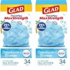 Glad ForceFlex MaxStrength Tall Kitchen Drawstring Trash Bags, 13 Gallon,