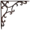 Ornate Fleur De Lis Wall Shelf Bracket Brace Rust Brown