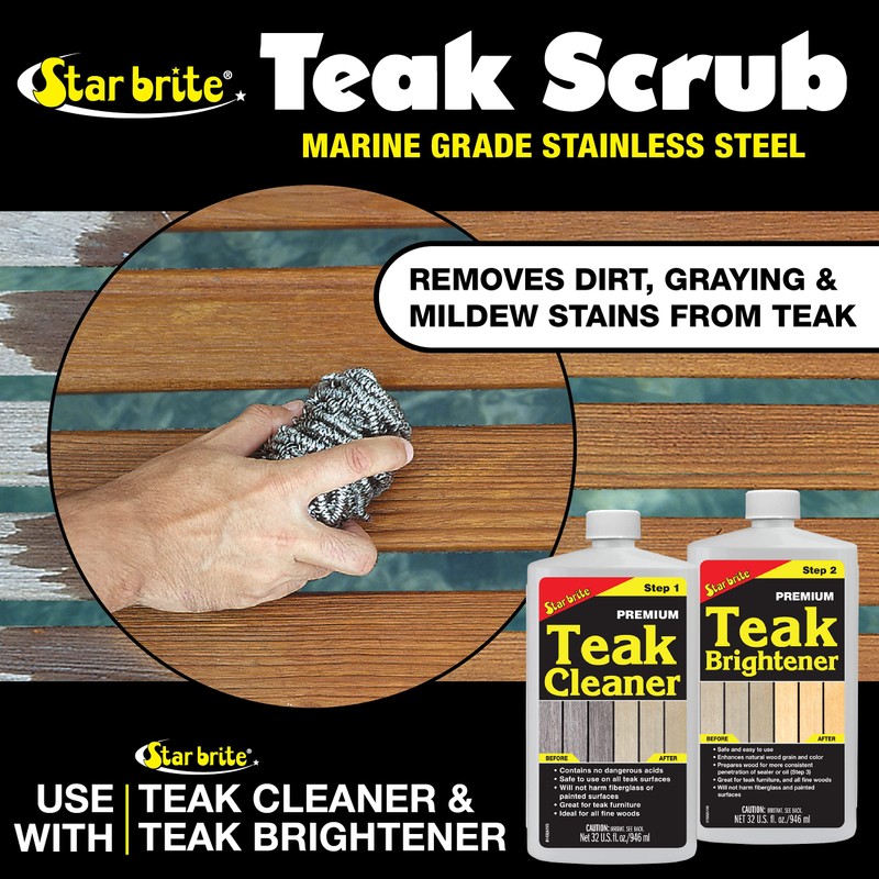 Star brite Marine-Grade Stainless Steel Scrub Scouring Pad Scrubber -
