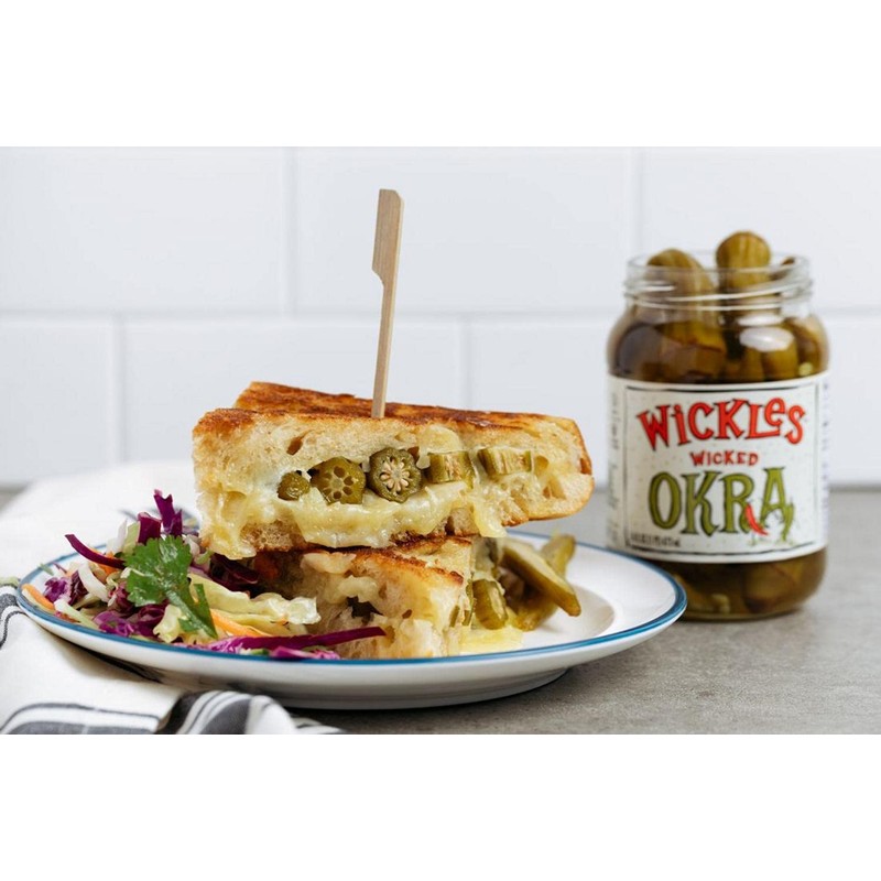 Sims Foods, Wickles Wicked Okra, 16 OZ (Pack of 4)