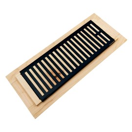 Homewell Maple Wood Floor Register Vent Cover, Drop in Vent with Damper, 4x12 Inch, Unfinished