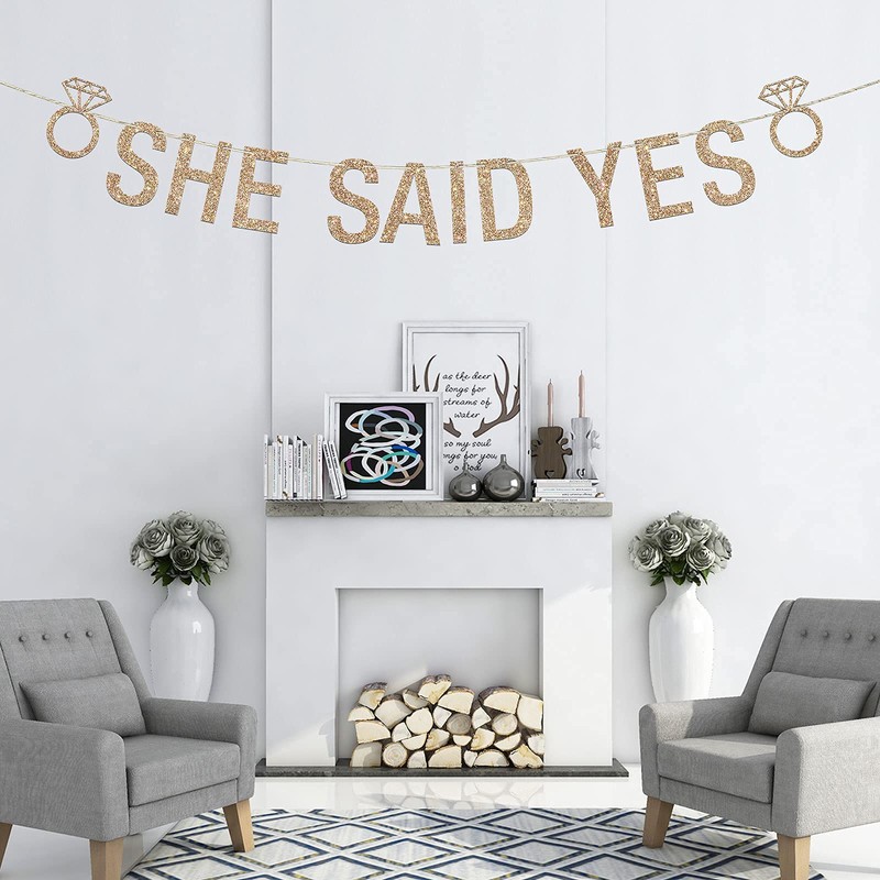 She Said Yes Banner, He Put a Ring on It,