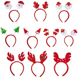Christmas Headbands, Set of 10 Christmas Decorations Headpieces with Various Designs, Santa Headband, Antlers Hair Clips, Christmas Headband, Headbands, Party Hats, Accessories, Holidays