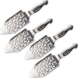 NSBELL 4PCS Stainless Steel Absinthe Spoons Vintage Wormwood Cocktail Bar Glass Cup Drinking Filter Hollowed Out Absinthe Fountain Spoon Dripper (4)