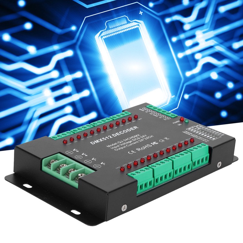 24 Channel DMX512 Decoding Controller LED Color RGB Strip Lights