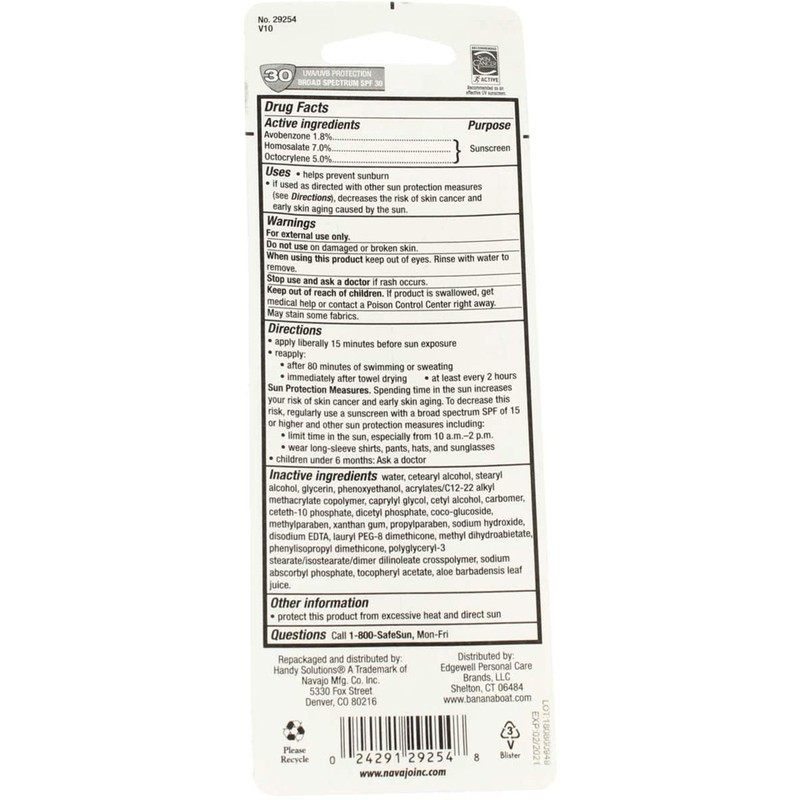 Handy Solutions Banana Boat Sunscreen 30spf Carded, 1-ounce