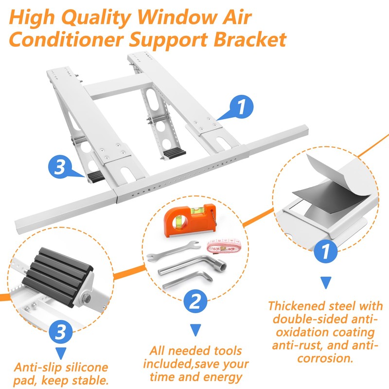 Luxiv No Drill Air Conditioner Support Bracket, Heavy Duty Adjustable