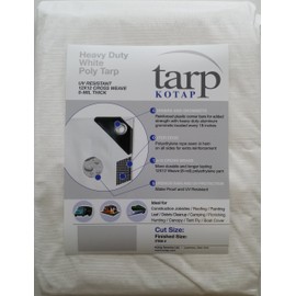 Kotap TRW-3040 Heavy-Duty 8-mil Poly Tarp with UV Protection, 30 x 40-Foot, White
