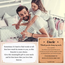 UPROMI Uncle Gifts from Niece Nephew, Best Fathers Day Birthday Christmas Gifts for Uncle Bracelet