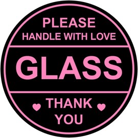2" 300 PCS Black Glass Fragile Handle with Love Labels Stickers Shipping Mailing Cartons Envelops Adhesive Labels 50 Sheets