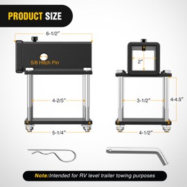 Nilight RV Bumper Hitch Receiver Fits for 4-4.5 inches Beams 2 inch Receiver 2000 LBS Capacity Bolt-On Heavy Duty Steel for Camper Bike Racks Cargo Carriers