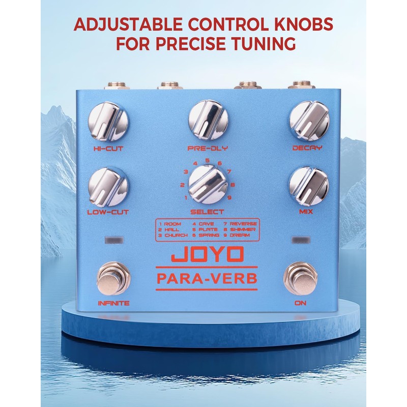 JOYO Reverb Pedal Digital Stereo Guitar Pedal with 9 Reverb
