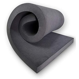 New Upholstery Rubber Sheet Cushion (Upholstery Foam, Seat Replacement, Acoustic Foam Panel) USA Made CertiPUR-US Certified 24" Wide (Charcoal, 0.5" Thick x 24" Wide x 82" Long)