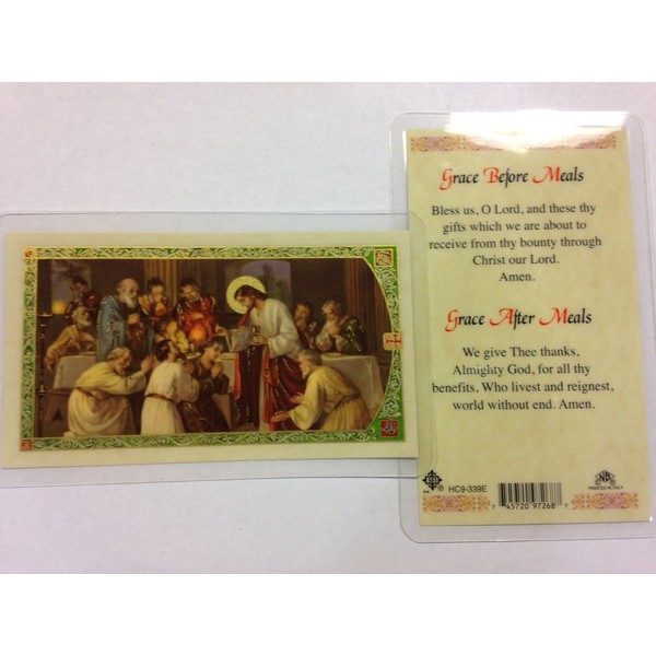 Holy Prayer Cards for The Prayer of The Last Supper (Before and After Meals) Set of 2 in English