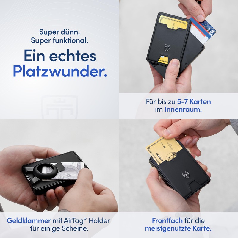 TRAVANDO SWYPE Aluminium Slim Wallet - Men's Carbon Wallet Small