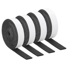 uxcell Felt Strips with Adhesive Backing, 4 Rolls 4/5" x 79" x 0.12" Anti Scratch Furniture Felt Tapes Self-Stick Pads for Protecting Hardwood Floor, Black