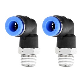 sourcing map 5pcs 90 Push to Connect Fittings 6mm ID x 1/8" NPT Male Thread Elbow Fitting Quick Connect Air Hose Pneumatic for Water Gas Oil Pipe