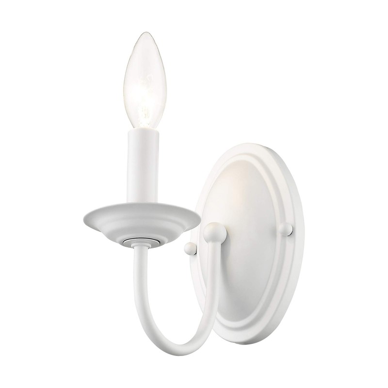Livex Lighting 4151-03 Williamsburg 1-Light Wall Sconce, White