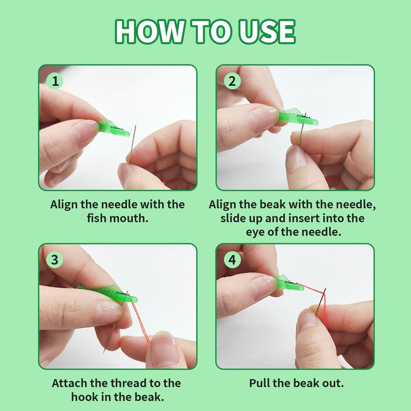 LFCFBH 70 PCS Upgraded Automatic Needle Threaders, Fish Mouth Sewing