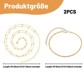 Pack of 4 Belly Chain, Belly Chain Gold for Women, Body Chains, Adjustable Belly Chain, Golden Set for Women and Girls, Body Chain with Waist Chain, Gold, Belly Waist Chain, Bikini Chain, Tassel