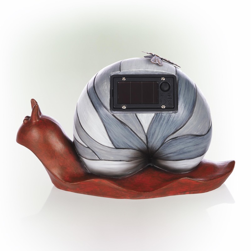 Alpine Corporation WQA1600 Alpine Create Snail Solar-Powered LED Light Garden