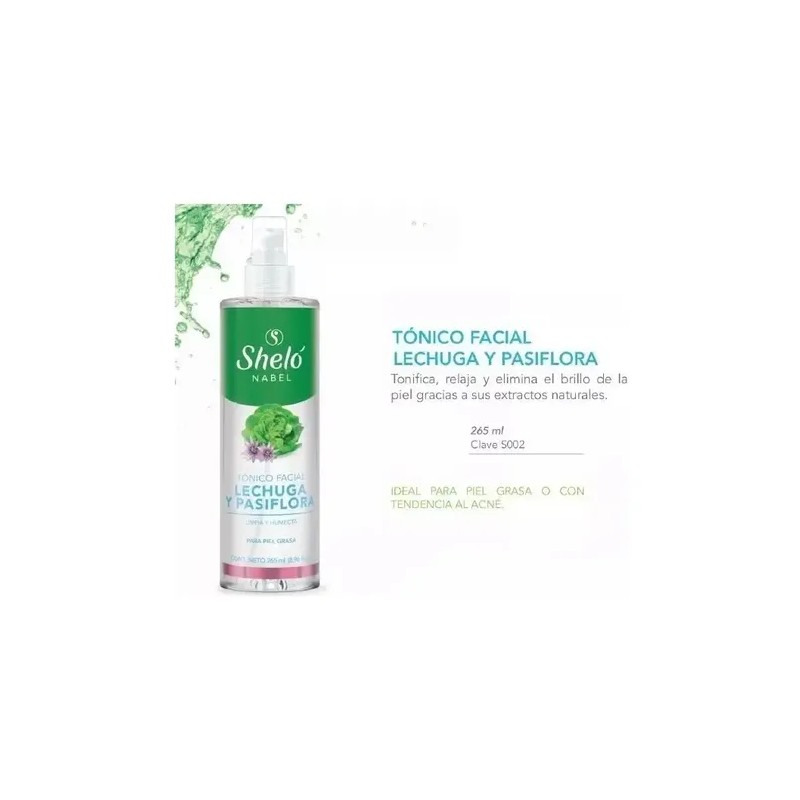Sheló Nabel Tónico Facial De Lechuga Y Pasiflora 265 Ml