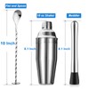 ZPUFAW 5-Piece Cocktail Shaker Set Shaker Strainer Jigger T-Mixing Spoon