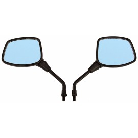 Hoosier Garage Pair of Black Square Head Motorcycle Mirrors - Kawasaki KLR250 KLR600 KLR650