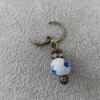 Pemby Studio CHINOISERIE Porcelain Bead Dangle Earrings Antique Bronze Tone