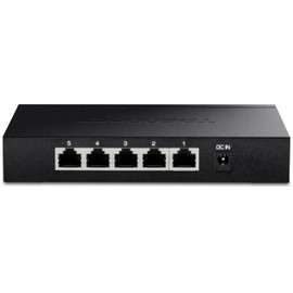 TRENDnet 5-Port Unmanaged 2.5G Gaming Switch, TEG-S350, 5 x 2.5GBASE-T Ports, 25Gbps Switching Capacity, Ethernet Splitter, NDAA & TAA Compliant, Fanless, Wall Mountable, Lifetime Protection, Black