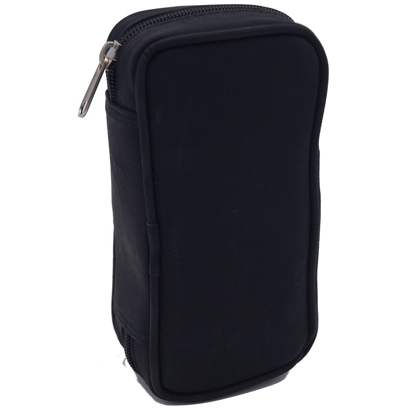 GERMANUS Leather Free Whistle Bag for 2 Pipes in Black