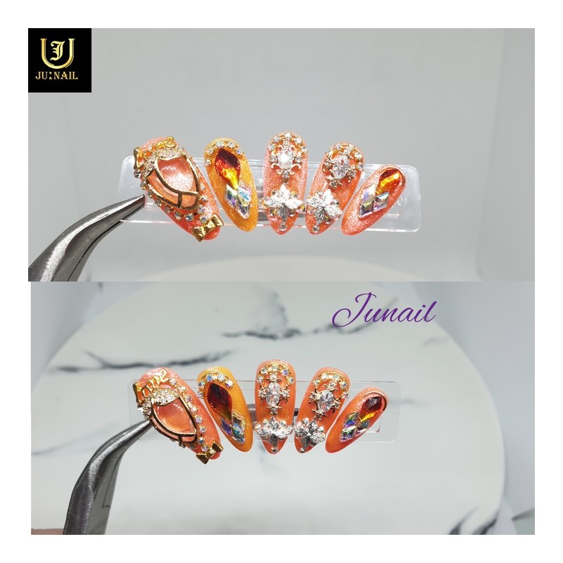 Sweet Peach Homemade Nail Tips - Short Ballerina / 달달복숭아