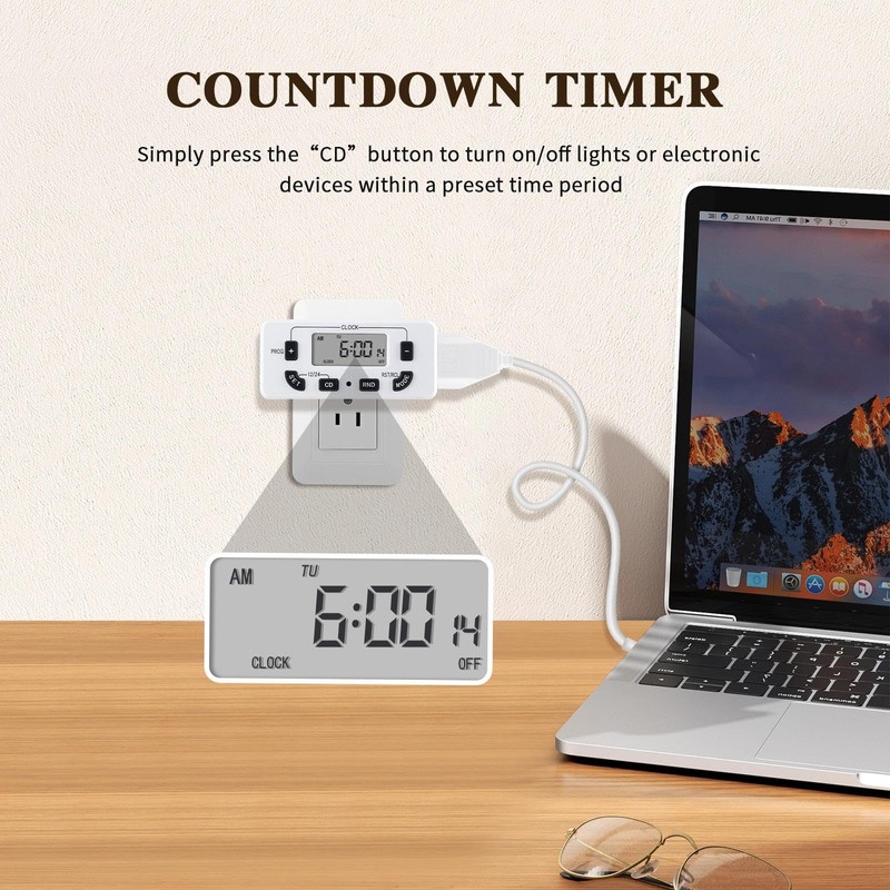 M EGA MEGACUBE 7 Day Programmable Digital Timer Outlet, Indoor