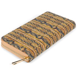 styleBREAKER 02040138 Women's Cork Purse with Colourful Pattern Print in Ethnic Look, Zip, Ketten / Gelb-blau