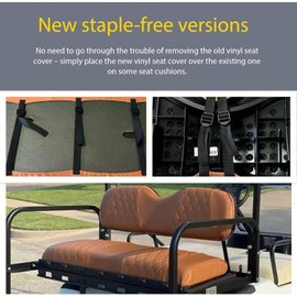 A-2-Z EZ ON Golf Cart Seat Cover, Durable and Easy to Install with Straps, Designed in America with Marine-Grade Material, Fits Club Car DS, EZGO TXT, and RXV, (Brown)