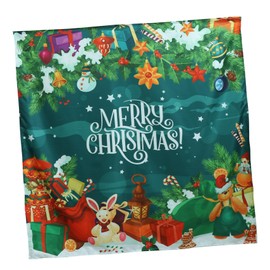 GRIRIW 1pc Christmas Square Tablecloth Oil Table Cover for Home Party Dining Table Cloth Festive Christmas Print for Holiday Gatherings and Daily Use
