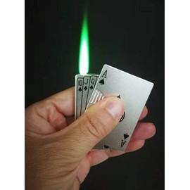 Green Torch Flame Windproof Lighter with Money Detector Lamp Metal Lighter(Without Butane)