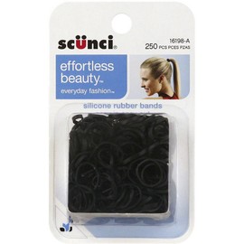 Scunci Silicone Hair Rubber Bands 250 ea ( Pack of 9)
