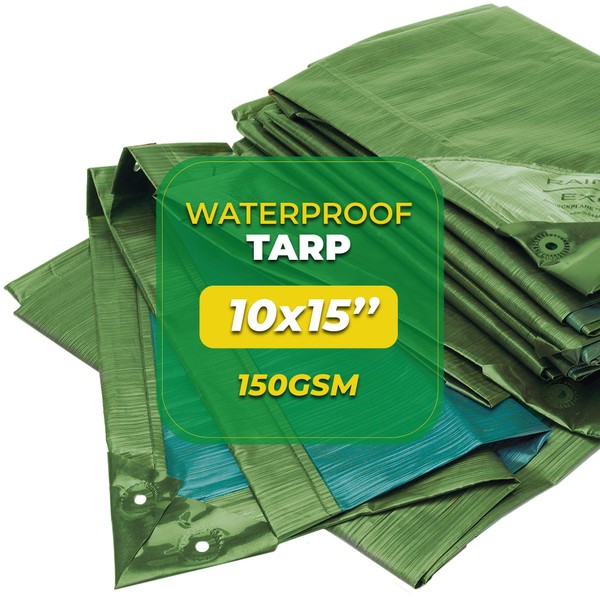 Bio Green RX-150 - 10’x15’ Feet Tarps Heavy Duty Waterproof,