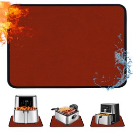 Heat Resistant Mat for Air Fryer,Deep Fryer,Oven,16x24in Hot Pads for Kitchen Counter Heat Protector,Under Coffee Maker Mats for Quartz Countertop Protector,Deep Fryer Coffee Machine Accessories（Red）