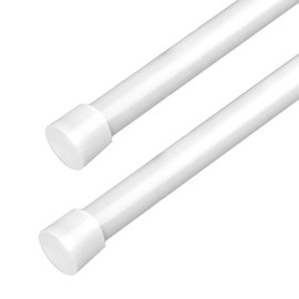 Rod Desyne 1/3" Round Spring Tension Rod, 7-11.8 inch (Set of 2), White