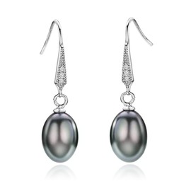 Salanda Pearl Drop Earrings Set, 925 Sterling Silver Pearl Dangle Earrings for Women Girls (C&3 pairs), mm, Silver, Crystal