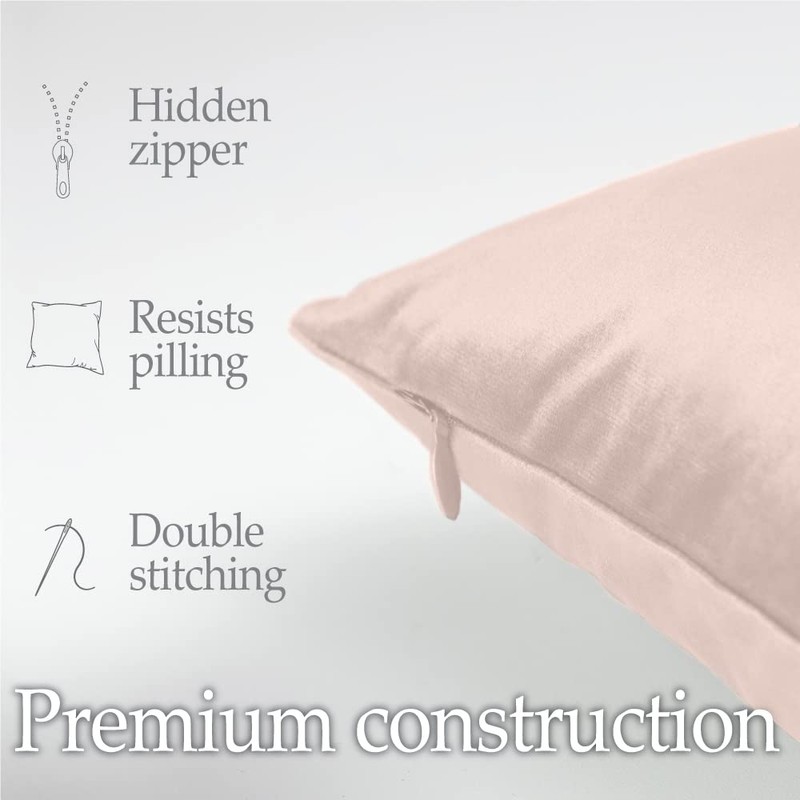 lalaLOOM Velvet Throw Pillow Covers, Set of 2, 20x20 Decorative