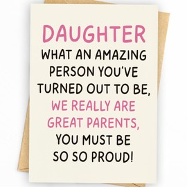 WowBefun Daughter Birthday Card | Birthday Card for Daughter | Birthday Card Daughter | Daughter Birthday Card from Mom & Dad & Parents | Funny & Happy Birthday Card & Gifts for Adult Daughter